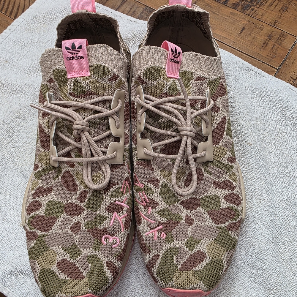 Adidas  Camouflage Sneakers - Pink and Tan